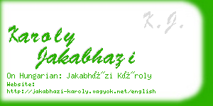 karoly jakabhazi business card